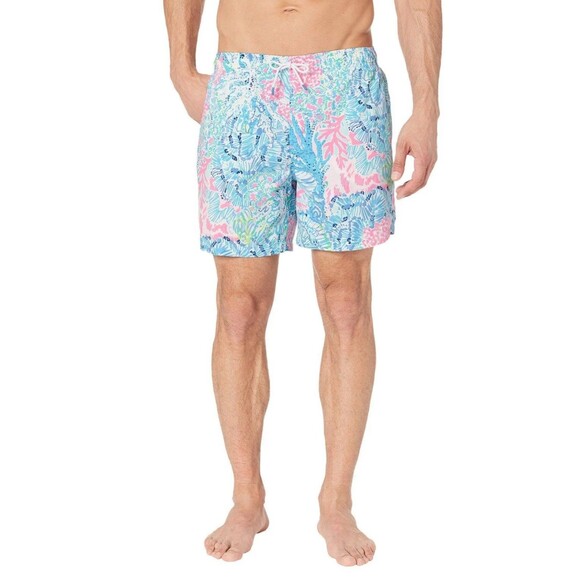 Lilly Pulitzer Men’s Capri Swim Trunks Shorts Splashdance size LARGE Lined Beach - Picture 1 of 7